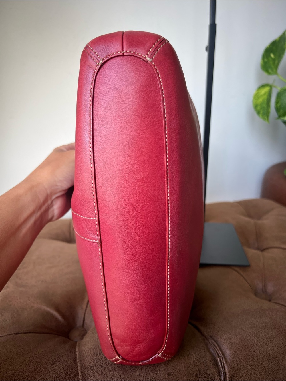 Coach Vintage Legacy Slim Duffel Crossbody Red Leather  Shoulder Bag Style 9188 - Picture 12 of 16